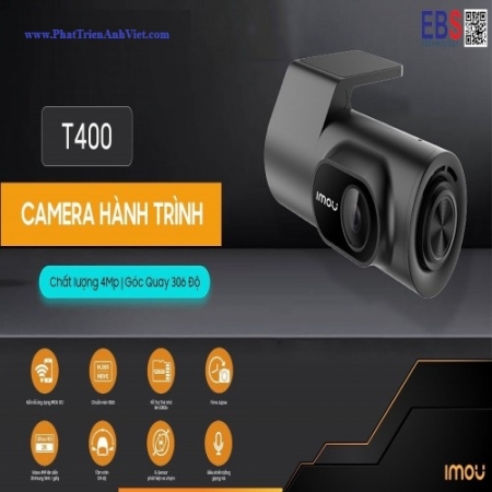 Camera Hành Trình IMOU T400 4MP 2K, Góc Rộng 124°, Ghi Hình Va Chạm, Hỗ Trợ Tiếng Việt