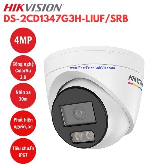 Camera IP 4MP Hikvision DS-2CD1347G3H-LIUF/SRB