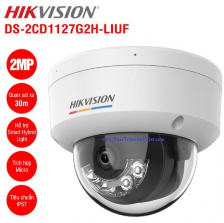 Camera IP Dome ColorVu 2.0 Megapixel HIKVISION DS-2CD1127G2H-LIUF