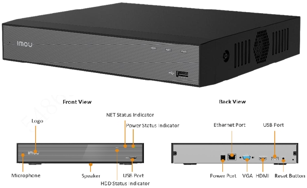 Đầu Ghi NVR 10 Kênh IMOU NVR-N110-8A0E Hỗ Trợ 4K UHD & H.265