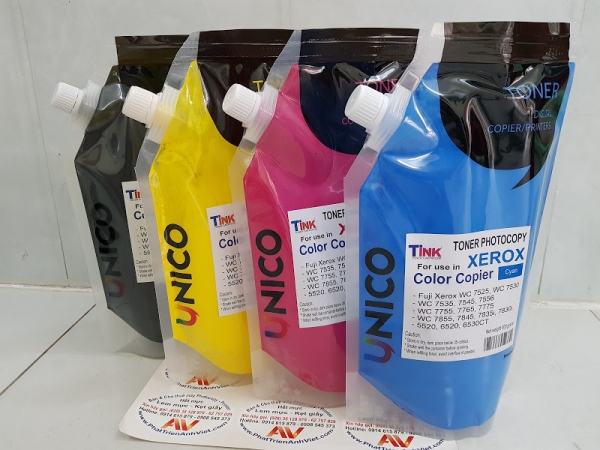 Unico mực màu Xanh Cyan nạp photocopy Fuji Xerox màu Tink C3370 WC 7525 7530 7535 7545 7556 7830i 7835i 7845 7855-USA